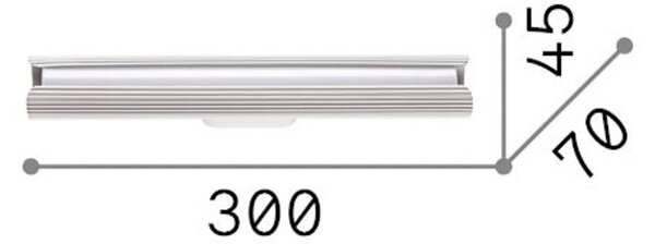 IDEAL LUX Nástěnné světlo Dorica, bílá, výška 30 cm, kov, Bílá / opál, Obývací pokoj / jídelna, Hliník, Moderní
