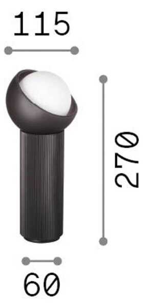 IDEAL LUX Stolní lampa Bloom, černá/tmavě šedá, výška 27 cm, Černá, Obývací pokoj / jídelna, kov, Moderní