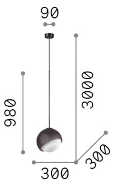 IDEAL LUX Závěsné světlo Bloom, Ø 30 cm, mosaz, kov/sklo, stmívatelný, Mosaz / zlato, Obývací pokoj / jídelna, kov, Moderní