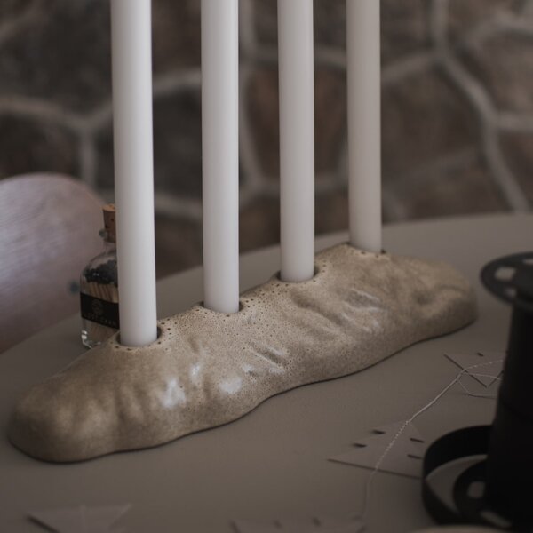 Keramický adventní svícen Base Beige
