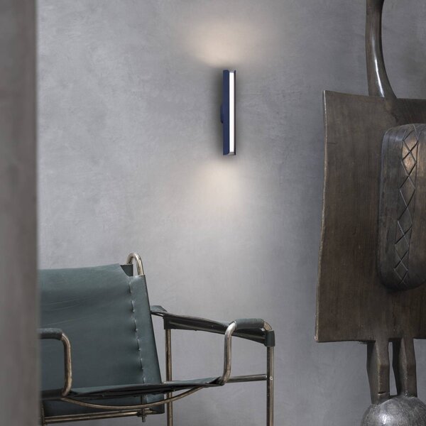 IDEAL LUX Nástěnné světlo Dorica, modrá, výška 30 cm, kov, Modrá, Obývací pokoj / jídelna, Hliník, Moderní