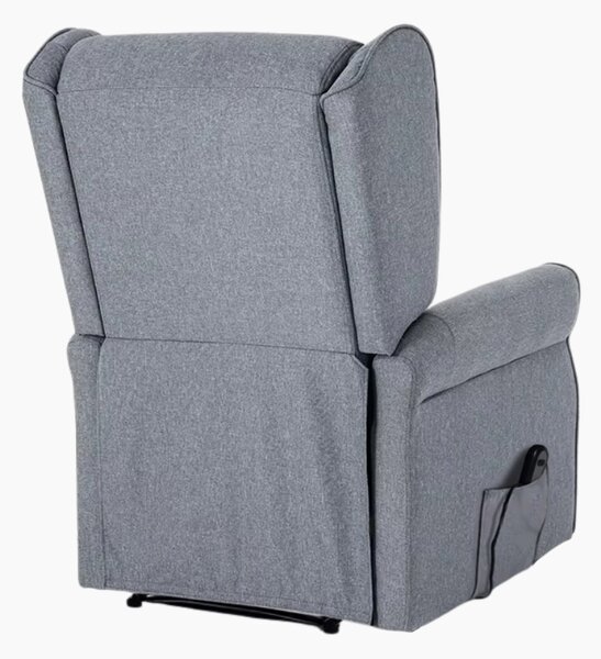 TV křeslo ušák STILO PLUS s elektrickým polohováním — látka, šedá, nosnost 130 kg