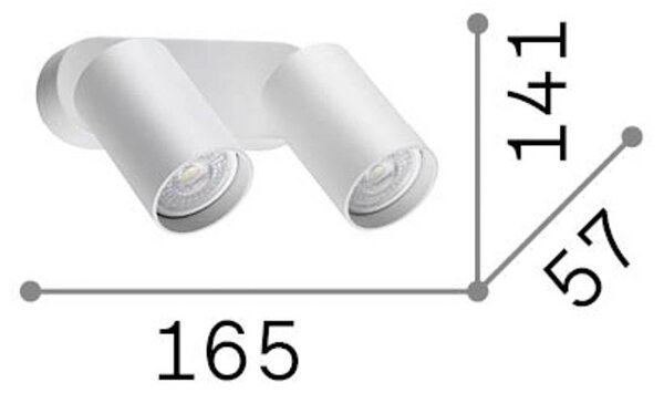 IDEAL LUX Nástěnné bodové svítidlo Dynamite Round, bílý, 16,5 cm, 2 žárovky, Bílá / opál, Obývací pokoj / jídelna, kov, Moderní