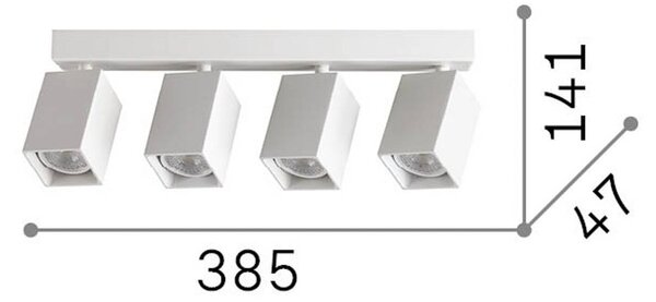 IDEAL LUX Stropní bodové světlo Dynamite Square, mosaz, 38 cm, 4 žárovky, Mosaz / zlato, Obývací pokoj / jídelna, kov, Moderní