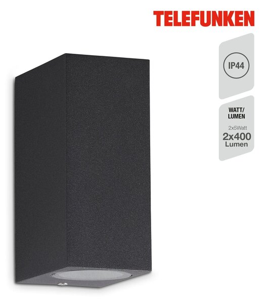TF 307005TF TELEFUNKEN venkovní svítidlo 15,1 cm 2xGU10 5W 400lm antracit - BRILONER