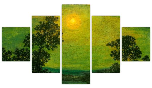 Obraz - Imitator of Ralph Albert Blakelock, Moonlight, reprodukce (125x70 cm)