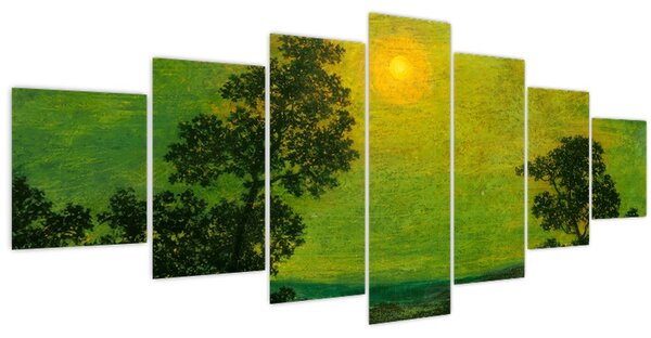 Obraz - Imitator of Ralph Albert Blakelock, Moonlight, reprodukce (210x100 cm)