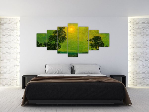 Obraz - Imitator of Ralph Albert Blakelock, Moonlight, reprodukce (210x100 cm)