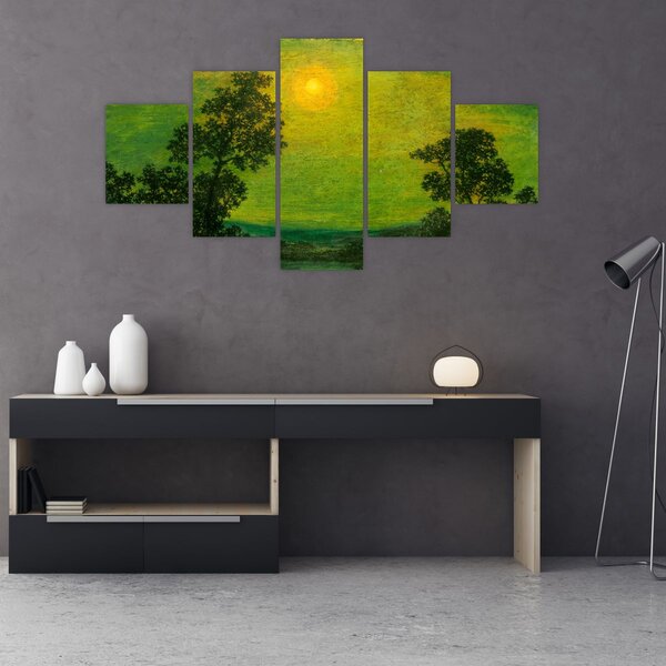 Obraz - Imitator of Ralph Albert Blakelock, Moonlight, reprodukce (125x70 cm)
