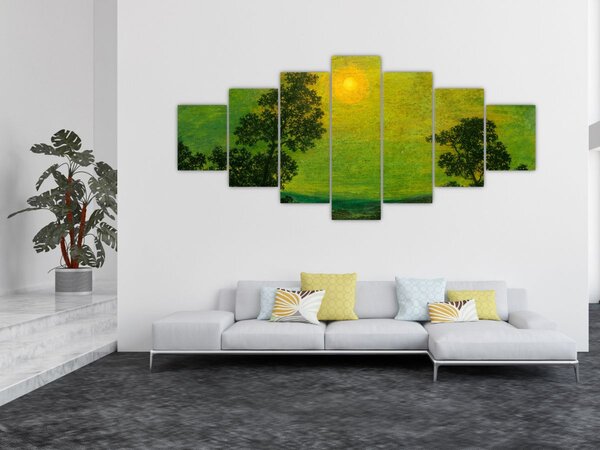 Obraz - Imitator of Ralph Albert Blakelock, Moonlight, reprodukce (210x100 cm)