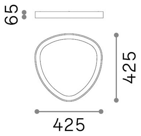 IDEAL LUX LED stropní svítidlo Gemini, bílé, 42 cm, 4000 K, zap/vyp, Bílá / opál, Obývací pokoj / jídelna, kov, Moderní