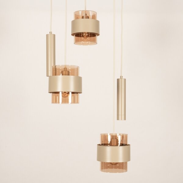 Závěsné svítidlo Retro 70er Trio 150 Round Taupe (LMD)