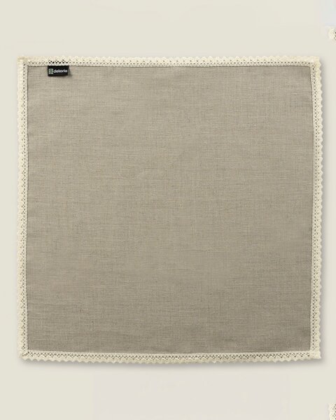 Krajkový ubrousek 1 ks. 48x48 barva béžová látka poloprůhledná, pletený vzor