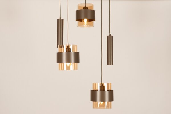 Závěsné svítidlo Retro 70er Trio 150 Round Brown (LMD)
