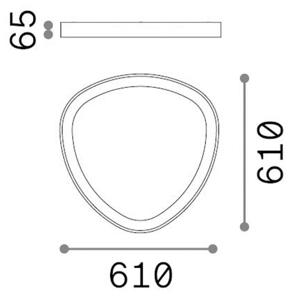 IDEAL LUX LED stropní svítidlo Gemini, bílé, 61 cm, 4000 K, zap/vyp, Bílá / opál, Obývací pokoj / jídelna, kov, Moderní