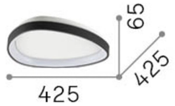 IDEAL LUX LED stropní svítidlo Gemini, bílé, 42 cm, 2700 K, zap/vyp, Bílá / opál, Obývací pokoj / jídelna, kov, Moderní