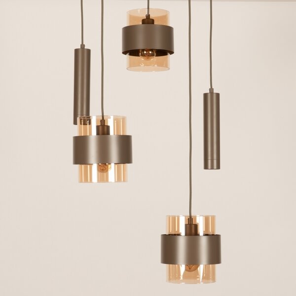 Závěsné svítidlo Retro 70er Trio 150 Round Brown (LMD)