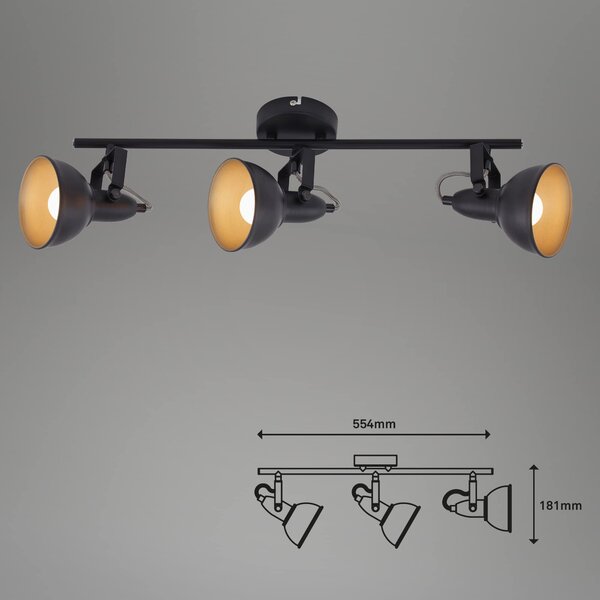 BRILO 2049-035 Bodové svítidlo 55,4 cm 3x E14 40W černá - BRILO