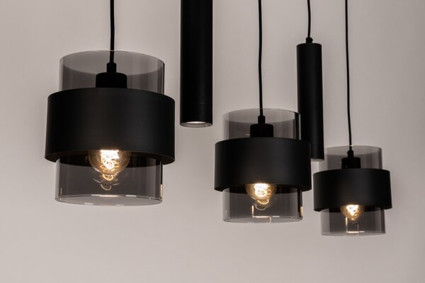 Závěsné svítidlo Retro 70er 5/110 Line Black (LMD)