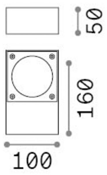 IDEAL LUX Venkovní nástěnné svítidlo Sirio, bílá, šířka 10 cm, kov, Bílá / opál, Hliník, Moderní