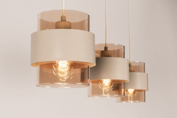 Závěsné svítidlo Retro 70er Line 110 Taupe (LMD)