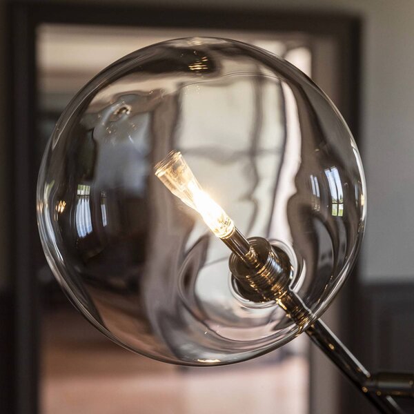 IDEAL LUX Stojací lampa Equinoxe, chrom/čirá, výška 166 cm, Chrom / stříbro, Obývací pokoj / jídelna, kov