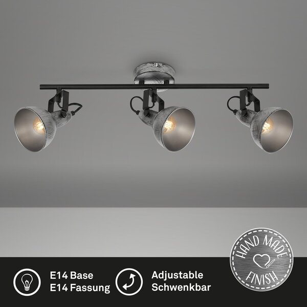 BRILO 2049-034 Bodové svítidlo pr. 10 cm 3x E14 max. 40W antická stříbrná - BRILO