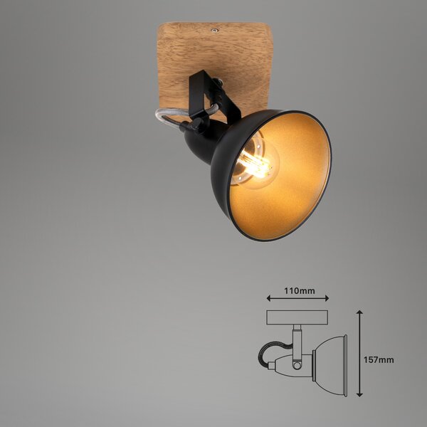 BRI 2901-015 Bodové svítidlo 15,7 cm 1x E14 25W černá - BRILONER