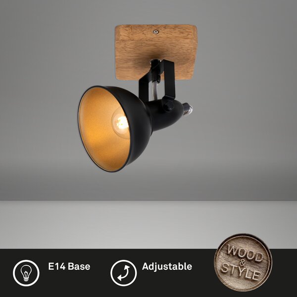BRI 2901-015 Bodové svítidlo 15,7 cm 1x E14 25W černá - BRILONER