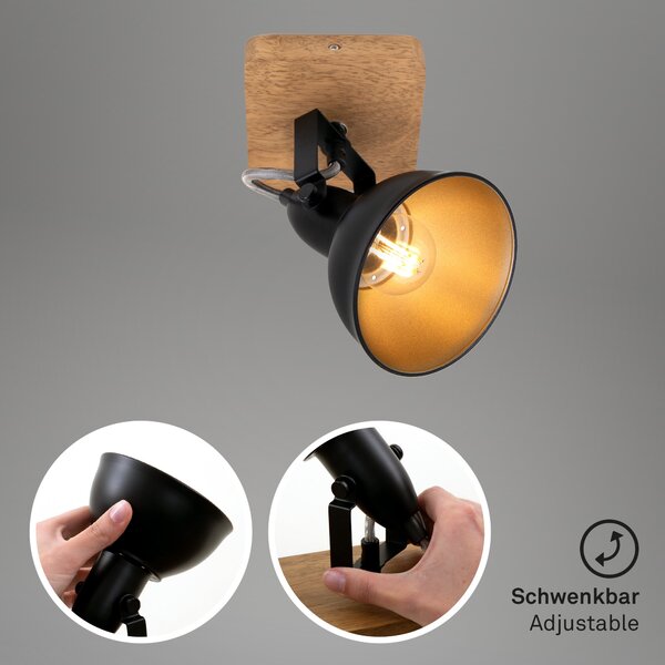 BRI 2901-015 Bodové svítidlo 15,7 cm 1x E14 25W černá - BRILONER