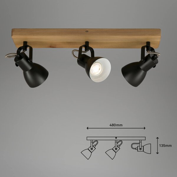BRILO 2902-035 Bodové svítidlo 48 cm 3xGU10 35W černá - BRILO