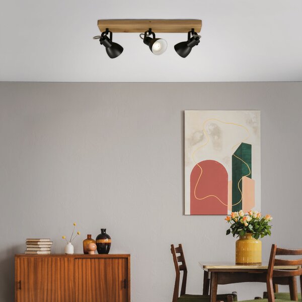 BRILO 2902-035 Bodové svítidlo 48 cm 3xGU10 35W černá - BRILO