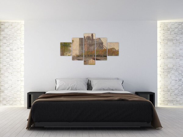 Obraz - Robert William Vonnoh, Notre Dame de Paris, reprodukce (125x70 cm)