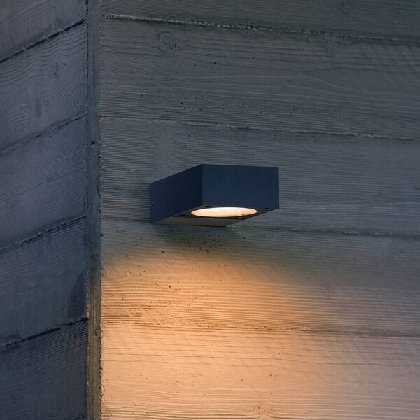 IDEAL LUX Venkovní nástěnné svítidlo Sirio, černá, šířka 10 cm, kov, Černá, Hliník, Moderní