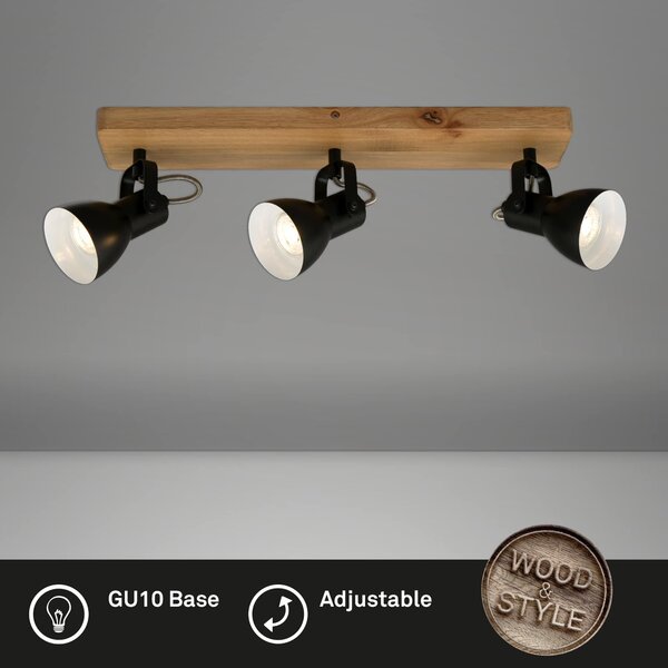 BRILO 2902-035 Bodové svítidlo 48 cm 3xGU10 35W černá - BRILO