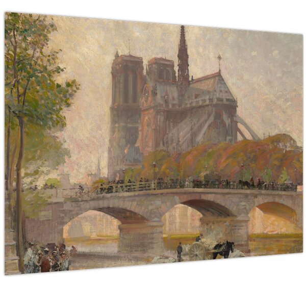 Obraz - Robert William Vonnoh, Notre Dame de Paris, reprodukce (70x50 cm)