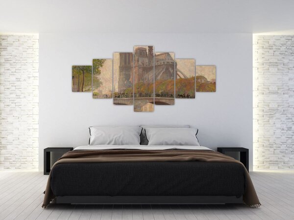 Obraz - Robert William Vonnoh, Notre Dame de Paris, reprodukce (210x100 cm)