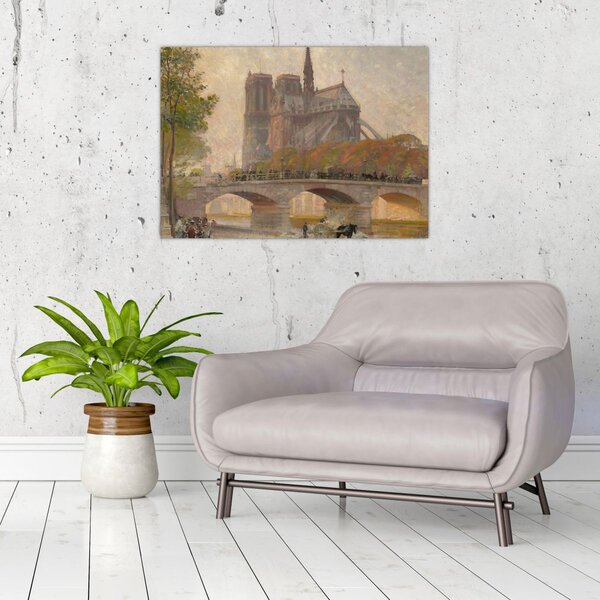 Obraz - Robert William Vonnoh, Notre Dame de Paris, reprodukce (70x50 cm)
