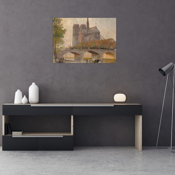 Obraz - Robert William Vonnoh, Notre Dame de Paris, reprodukce (70x50 cm)