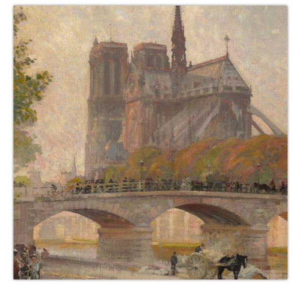 Obraz - Robert William Vonnoh, Notre Dame de Paris, reprodukce (30x30 cm)