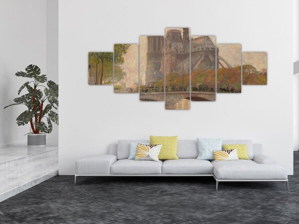 Obraz - Robert William Vonnoh, Notre Dame de Paris, reprodukce (210x100 cm)