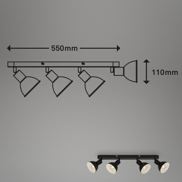 BRILO 2674-045 Bodové svítidlo 55 cm 4x E14 max. 25W černá - BRILO