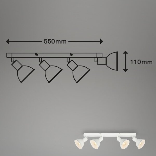 BRILO 2674-046 Bodové svítidlo 55 cm 4x E14 max. 25W bílé - BRILO