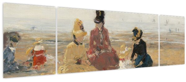 Obraz - Eugène Boudin, On the Beach, Trouville, reprodukce (170x50 cm)