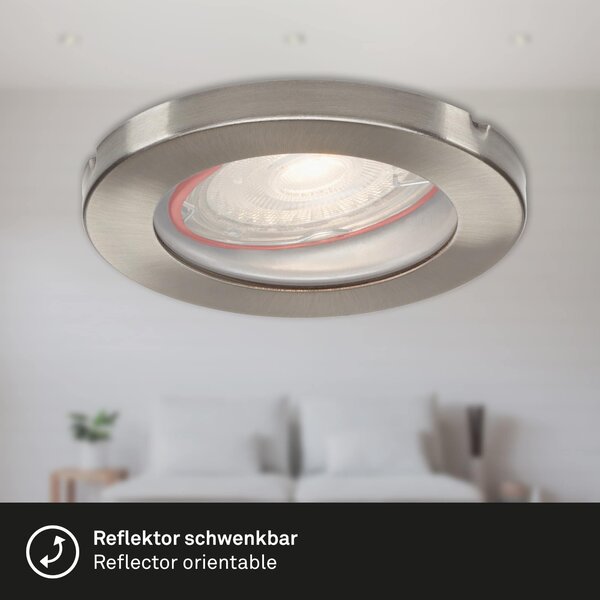 BRI 7181-032 3ks sada LED vestavné svítidlo, pr. 8,5 cm, 5 W, matný nikl - BRILONER