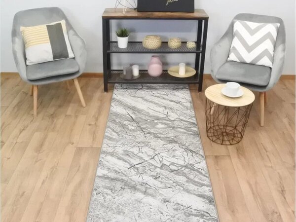Koberec běhoun Marble 19 - šedý
