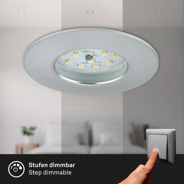 BRI 7295-039 3ks sada LED vestavné svítidlo, pr. 7,5 cm, 6,5 W, hliník - BRILONER