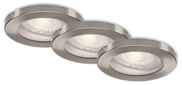 BRI 7181-032 3ks sada LED vestavné svítidlo, pr. 8,5 cm, 5 W, matný nikl - BRILONER