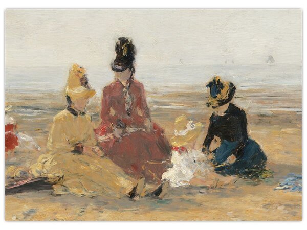 Obraz - Eugène Boudin, On the Beach, Trouville, reprodukce (70x50 cm)