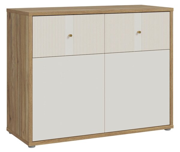 ŠIROKÁ KOMODA, barvy dubu, pískové barvy, 104,5/83,1/42 cm Xora - Široké komody